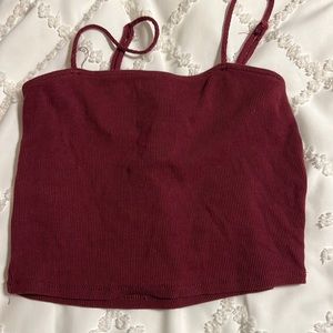 Maroon crop top tillys